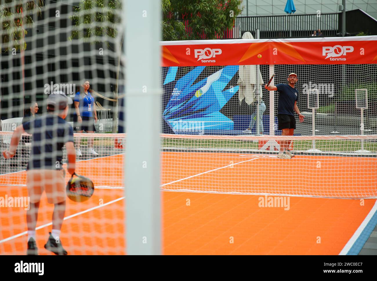 Melbourne, Australia. 13th Jan, 2024. People enjoy tennis during the