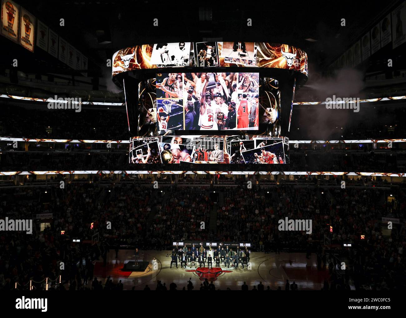 Chicago, USA. 12th Jan, 2025. A Ring of Honor ceremony is held during