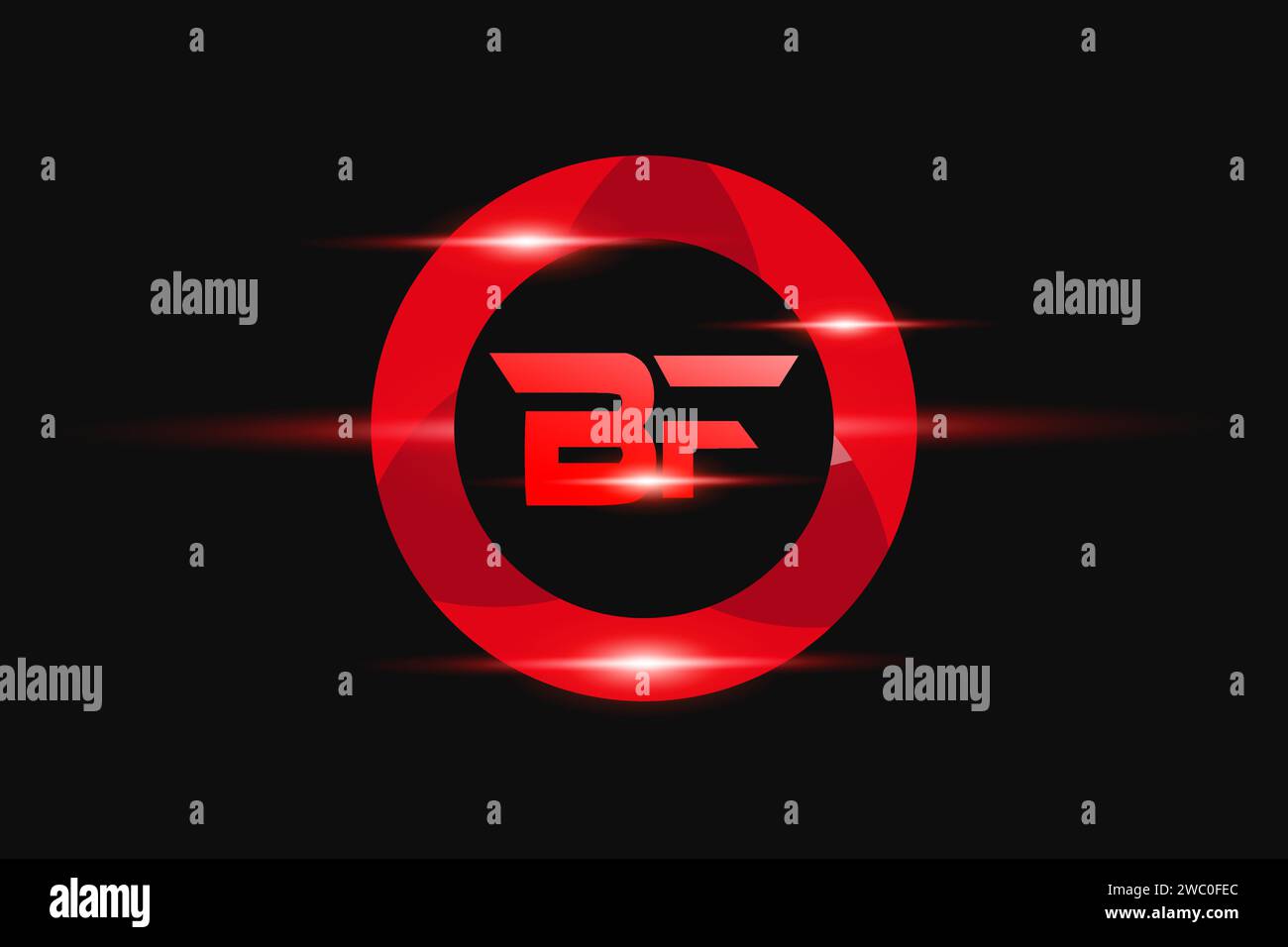 BF Red logo Design. Vector logo design for business. Stock Vector