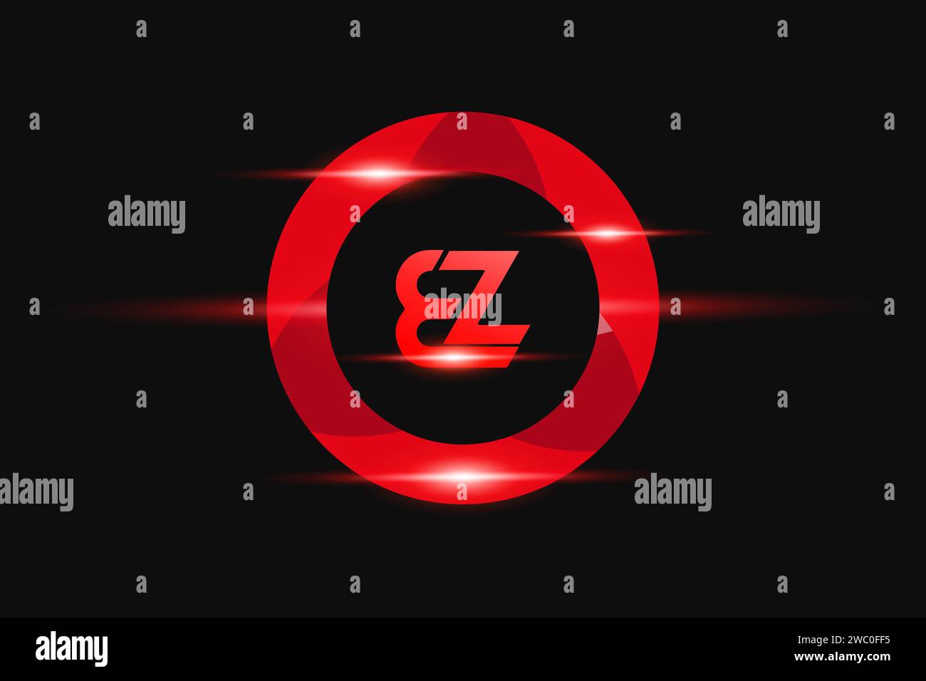 BZ Red logo Design. Vector logo design for business. Stock Vector