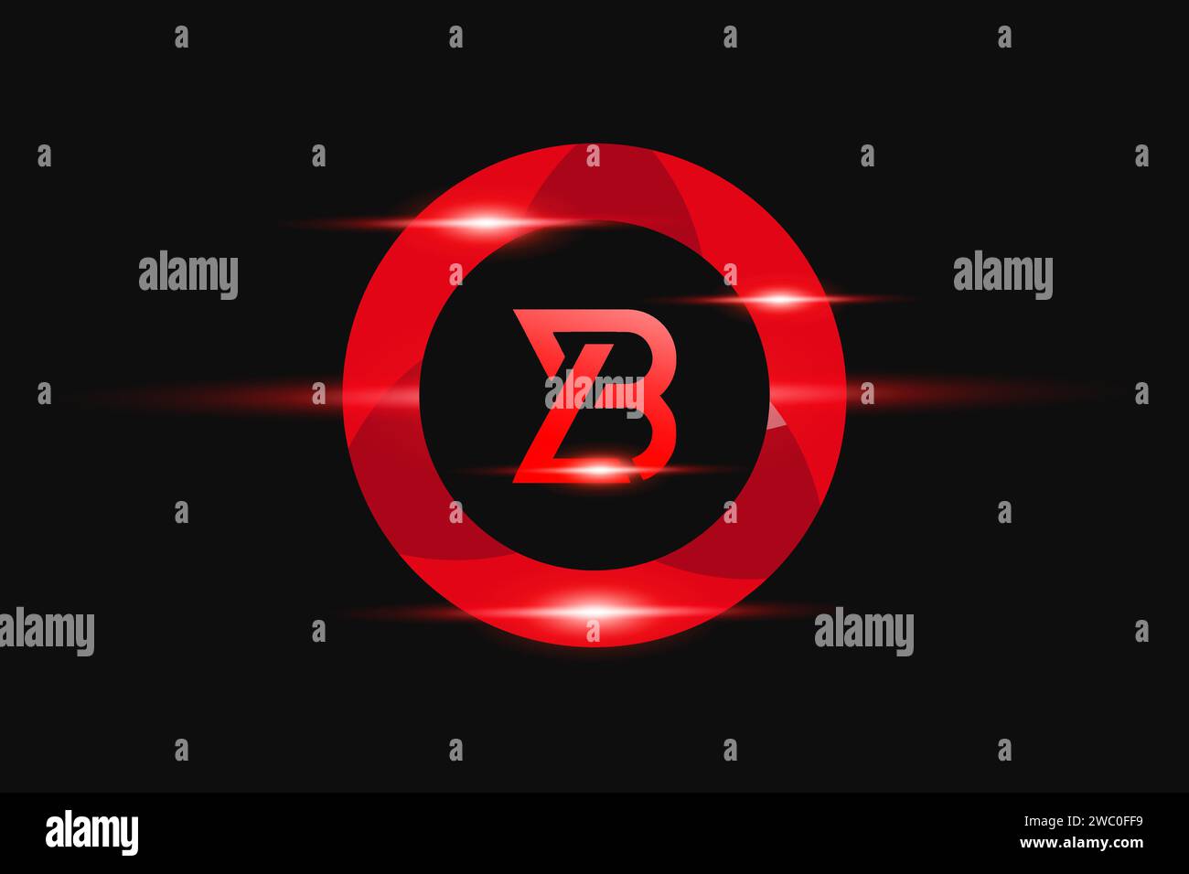 BL Red logo Design. Vector logo design for business. Stock Vector