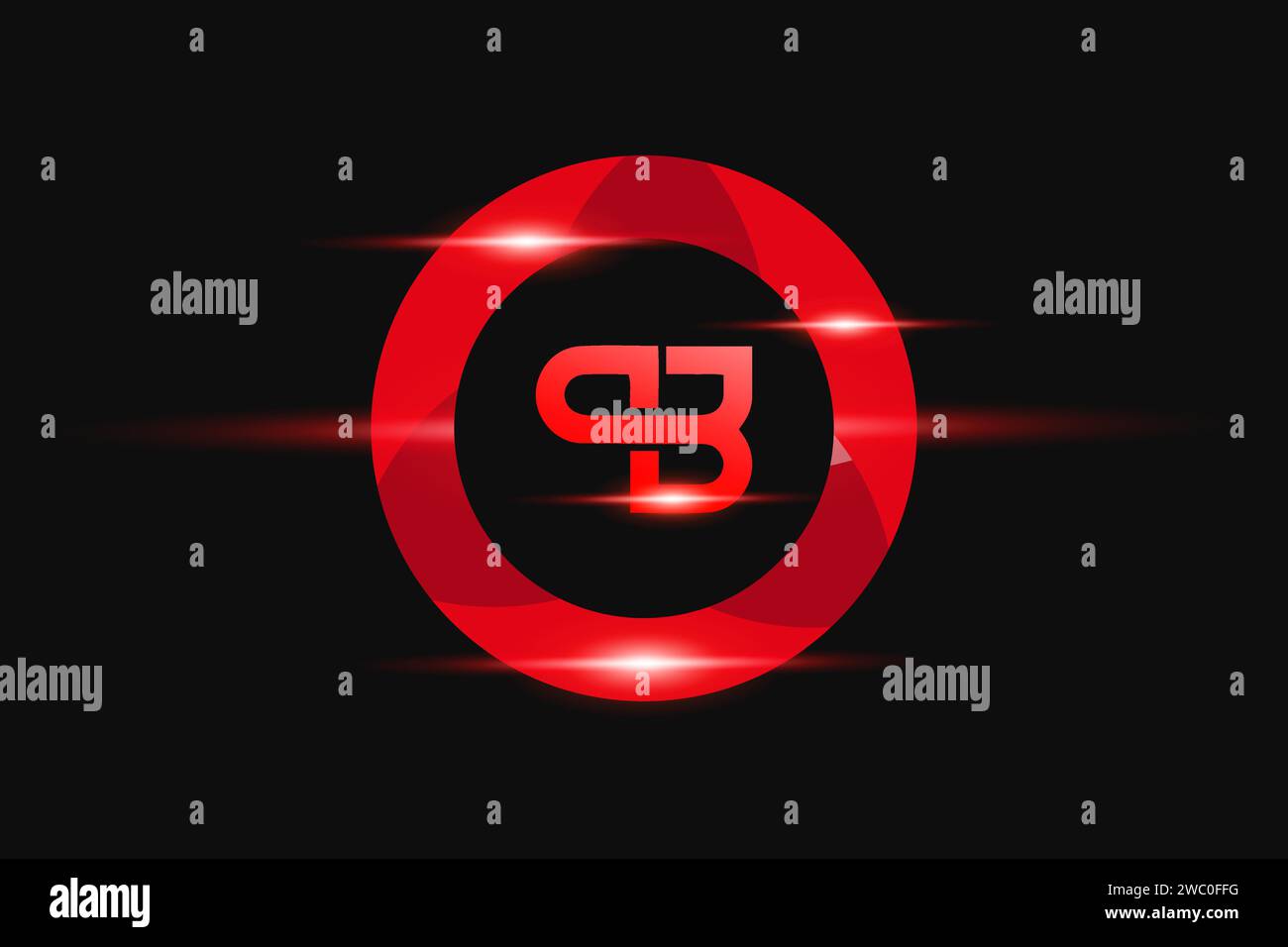 BQ Red logo Design. Vector logo design for business. Stock Vector