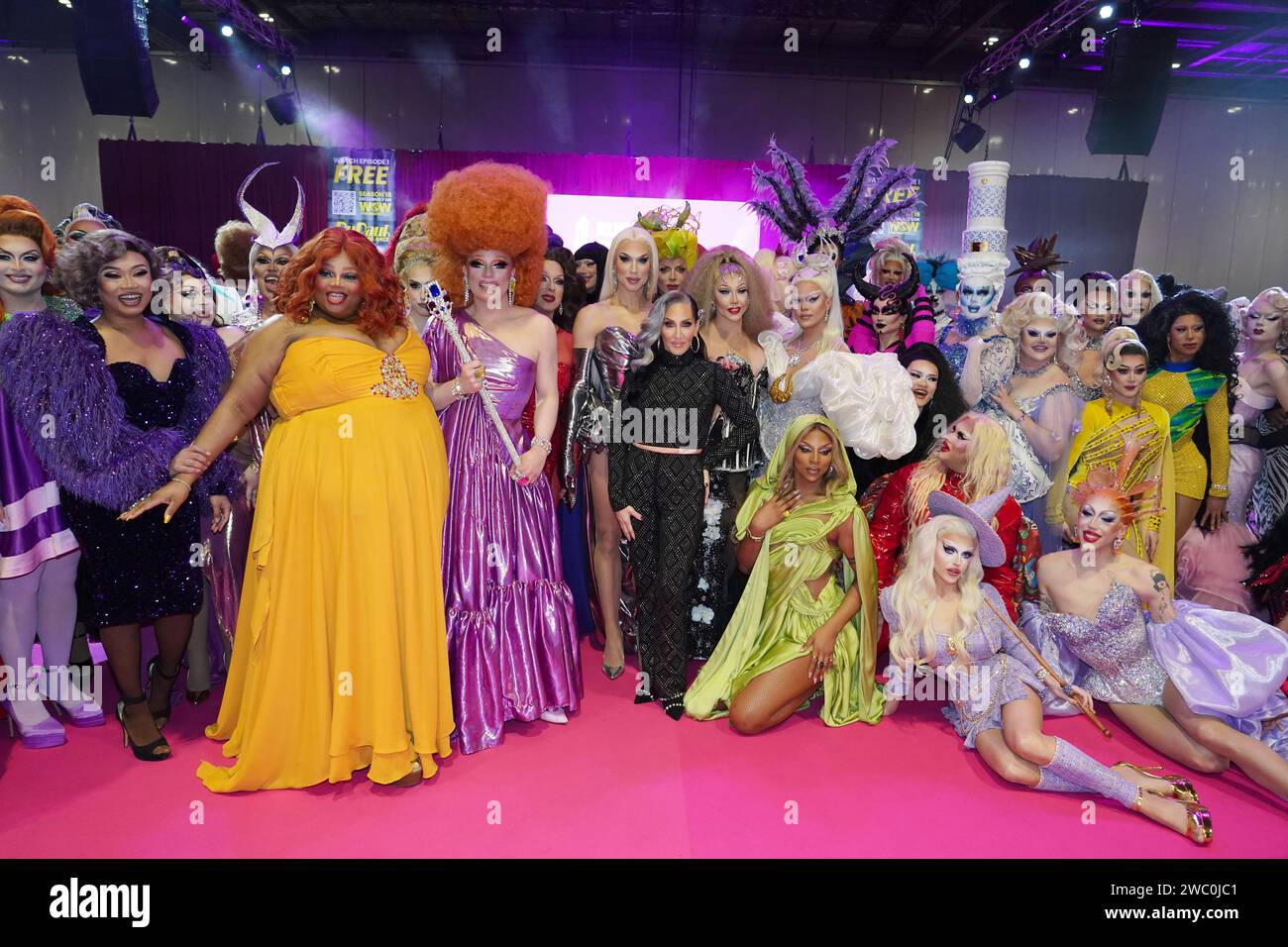 Michelle Visage (centre) attending the opening of RuPaul's DragCon UK