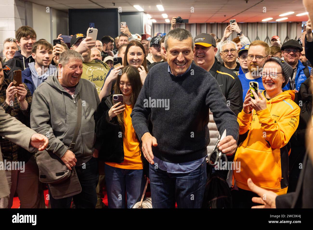 Birmingham, UK. 13 Jan, 2024. Guenther Steiner opens the Autosport