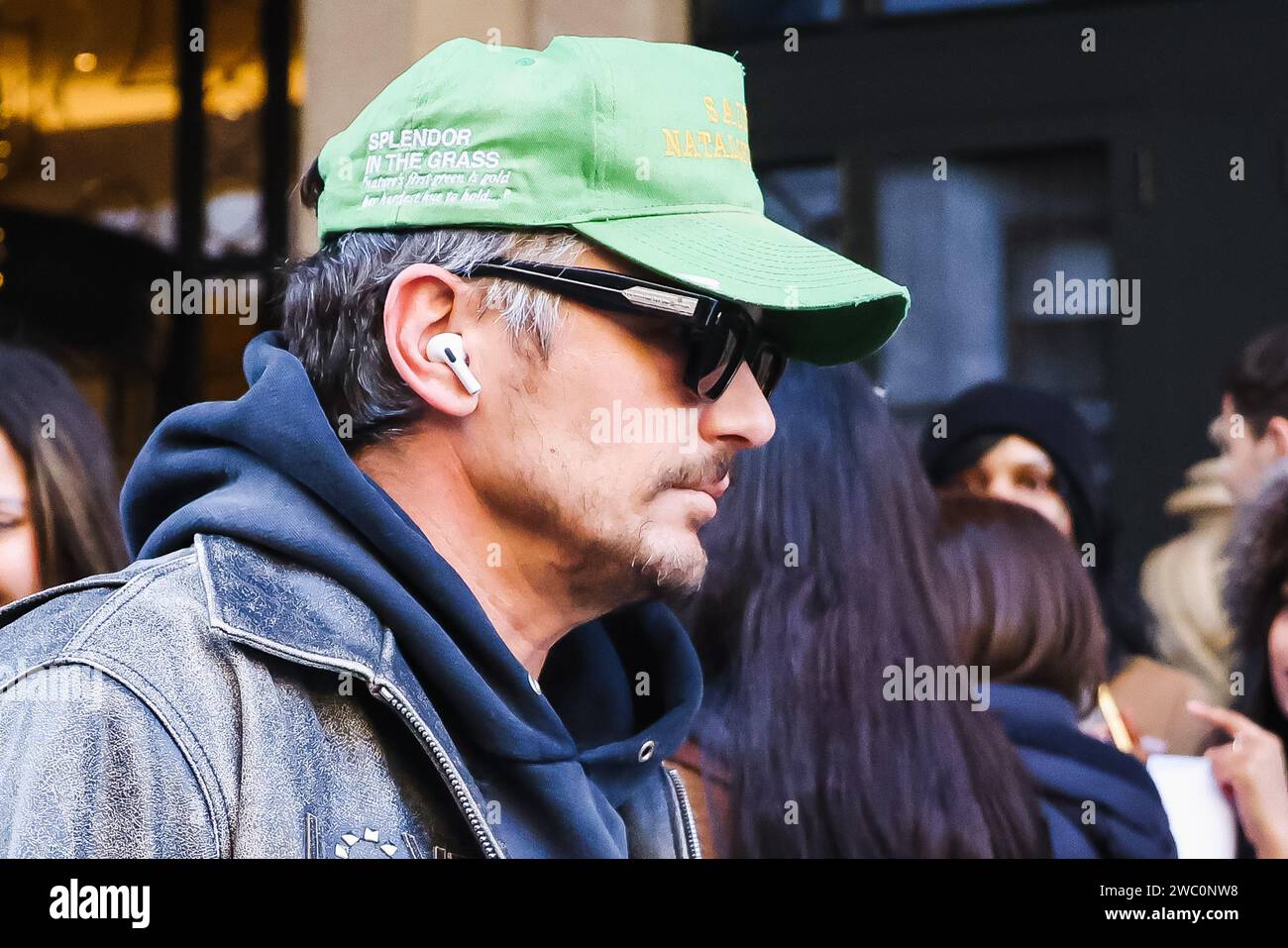 Milan, Italy. 12th Jan, 2024. James Franco is attending the Milan Fashion Week Menswear Fall