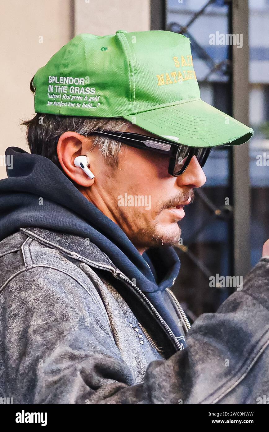 Milan, Italy. 12th Jan, 2024. James Franco is attending the Milan Fashion Week Menswear Fall