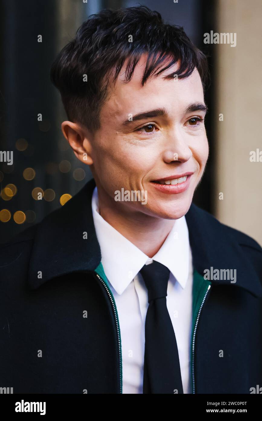 Milan, Italy. 12th Jan, 2024. Elliot Page is attending the Milan ...