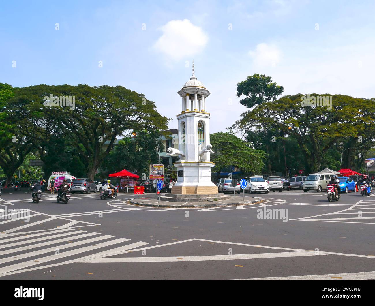 The Maung Clock Tower or White Tiger monument in Citarum, Bandung Wetan ...