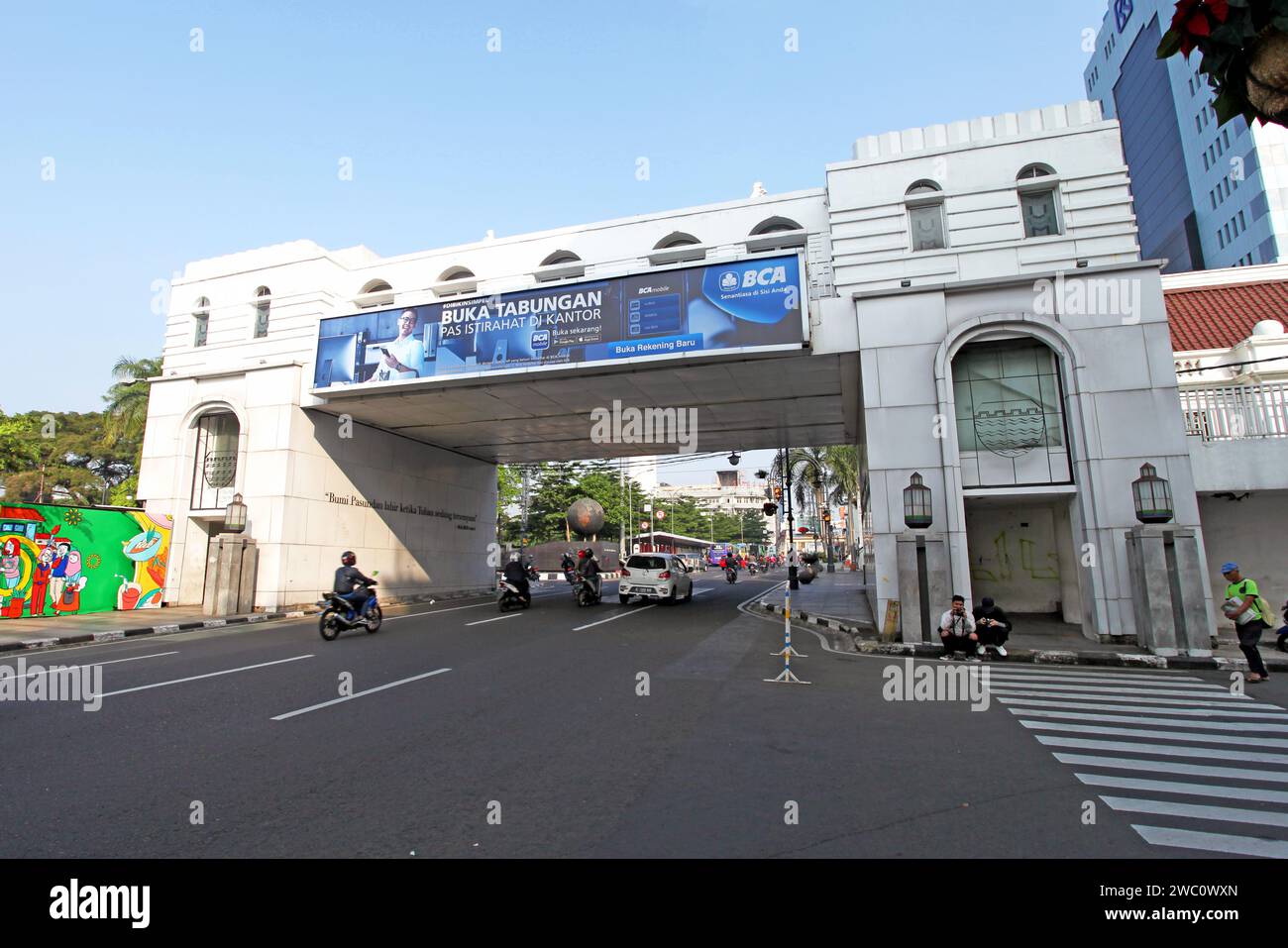 Asia Afrika street in downtown Bandung City, West Java, Indonesia with ...