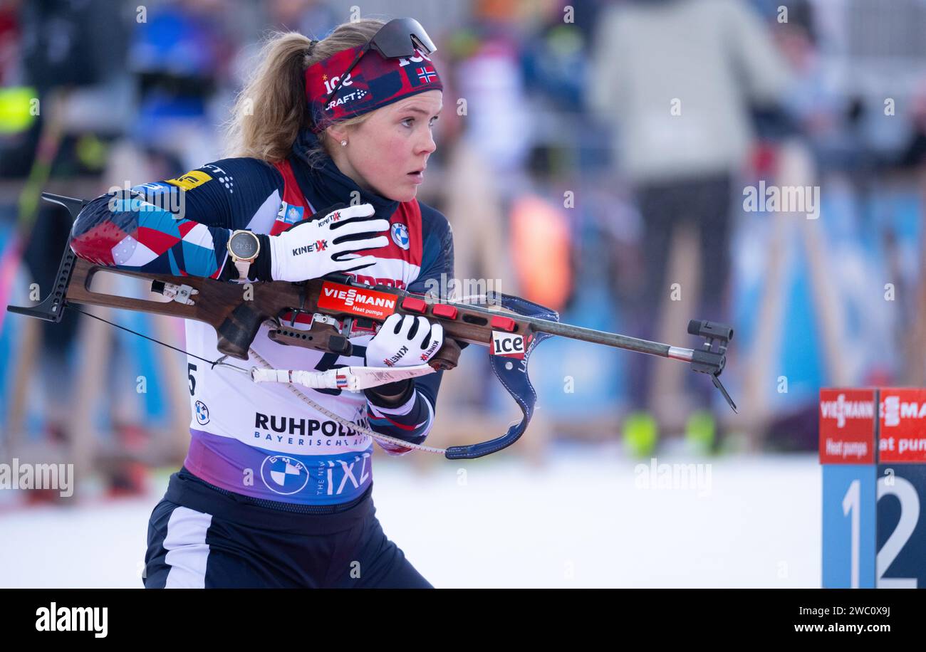 Ruhpolding, Germany. 12th Jan, 2024. Biathlon World Cup, sprint 7.5 km