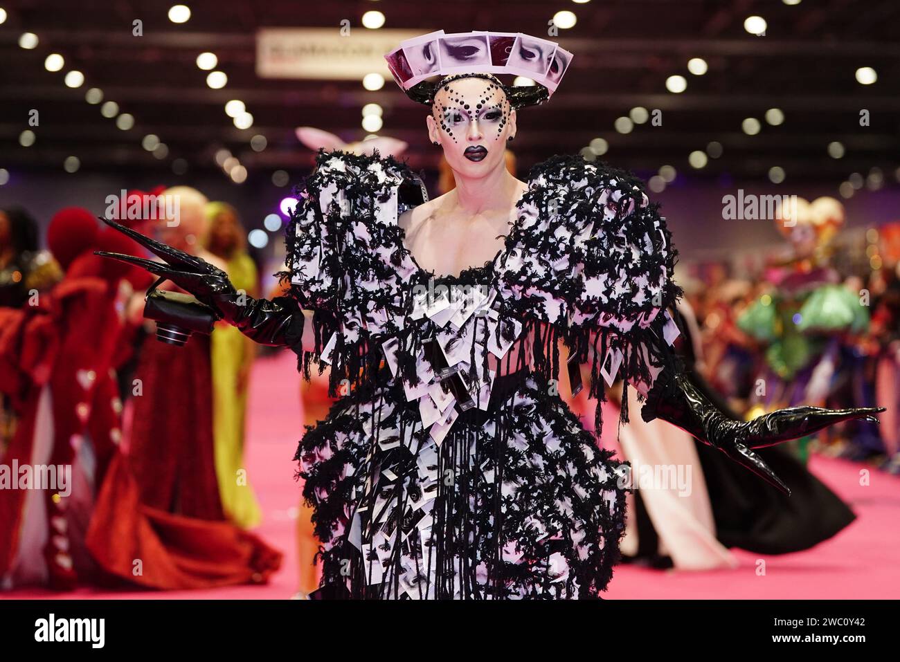 An act during the opening of RuPaul's DragCon UK 2024 at ExCeL London