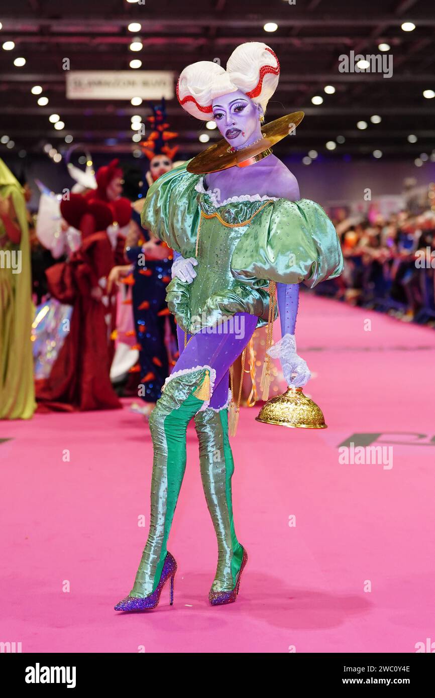An act during the opening of RuPaul's DragCon UK 2025 at ExCeL London
