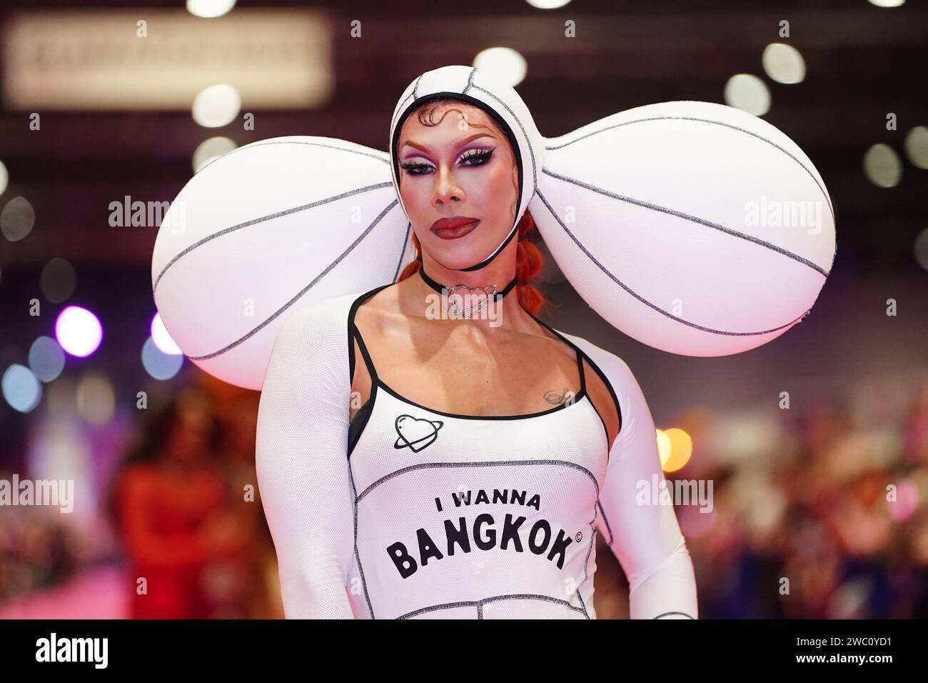 An act during the opening of RuPaul's DragCon UK 2024 at ExCeL London