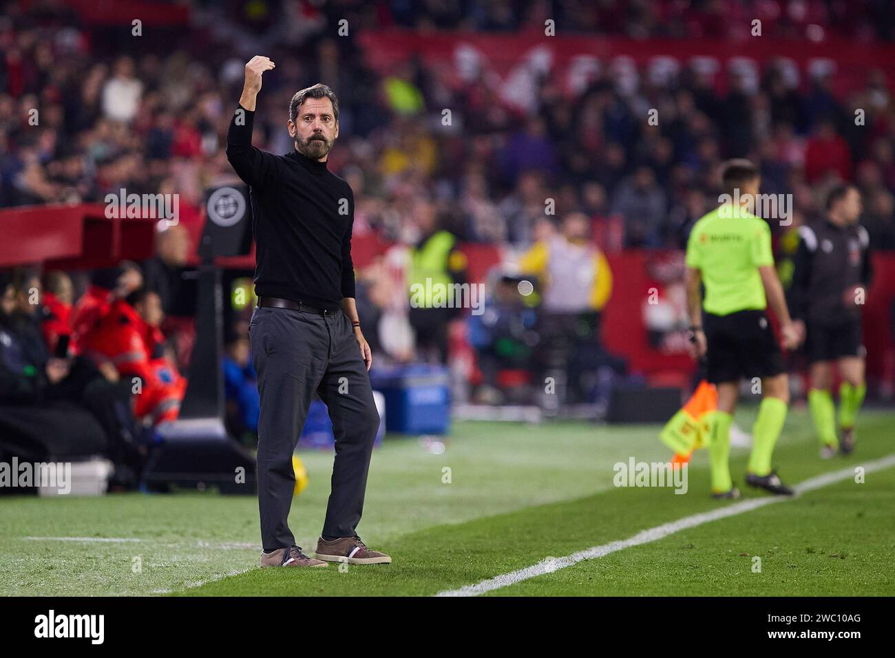 Sevilla, Spain. 12th Apr, 2024. Quique Sanchez Flores of Sevilla FC during the La Liga match between Sevilla FC and Deportivo Alavés played at Ramon Sanchez Pizjuan Stadium on January 12, 2024 in Sevilla, Spain. (Photo by PRESSINPHOTO) Credit: PRESSINPHOTO SPORTS AGENCY/Alamy Live News Stock Photo