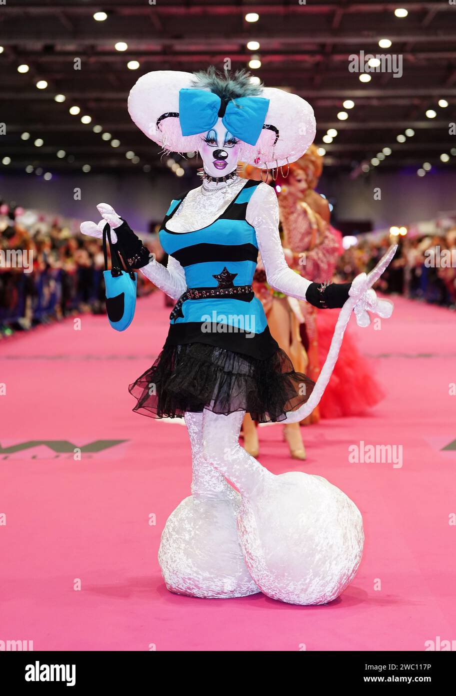 An act during the opening of RuPaul's DragCon UK 2024 at ExCeL London