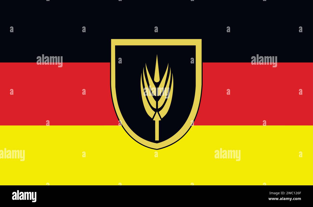 National flag of Germany waving 3D Render, Flagge Deutschlands with national colours of Germany, German Confederation and Weimar Republic, Federal Rep Stock Vector