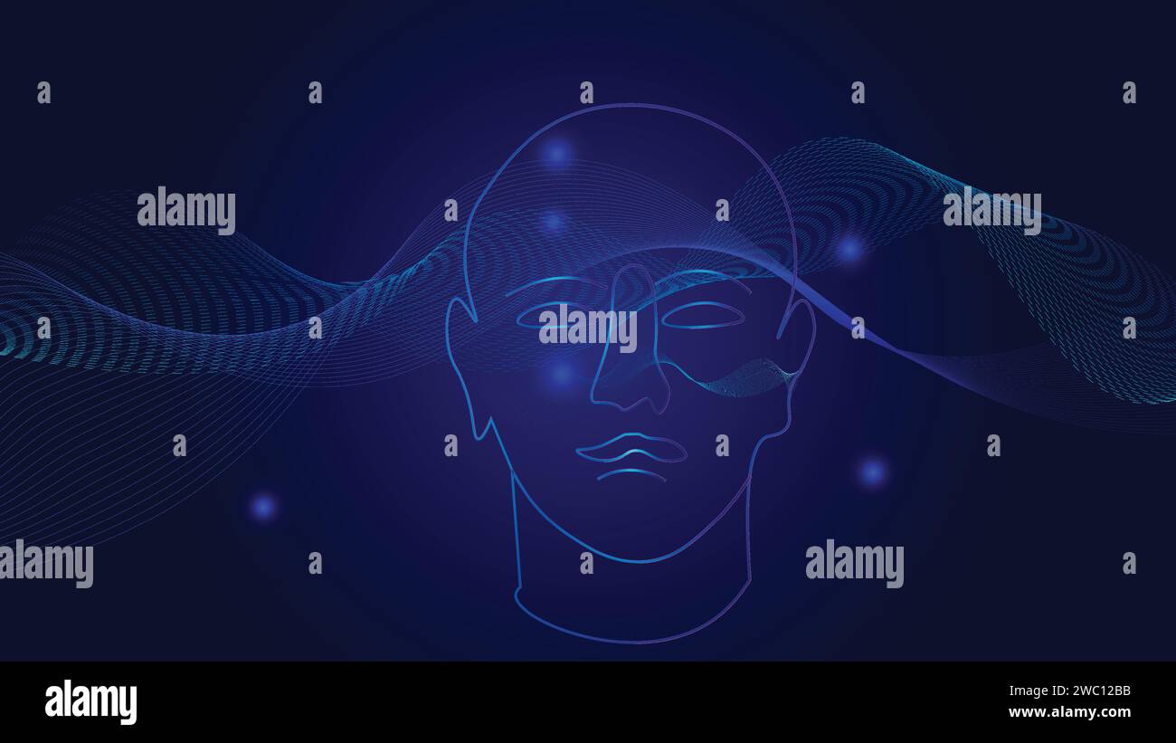 Artificial intelligence in the human head AI Digital Brain Big data ...