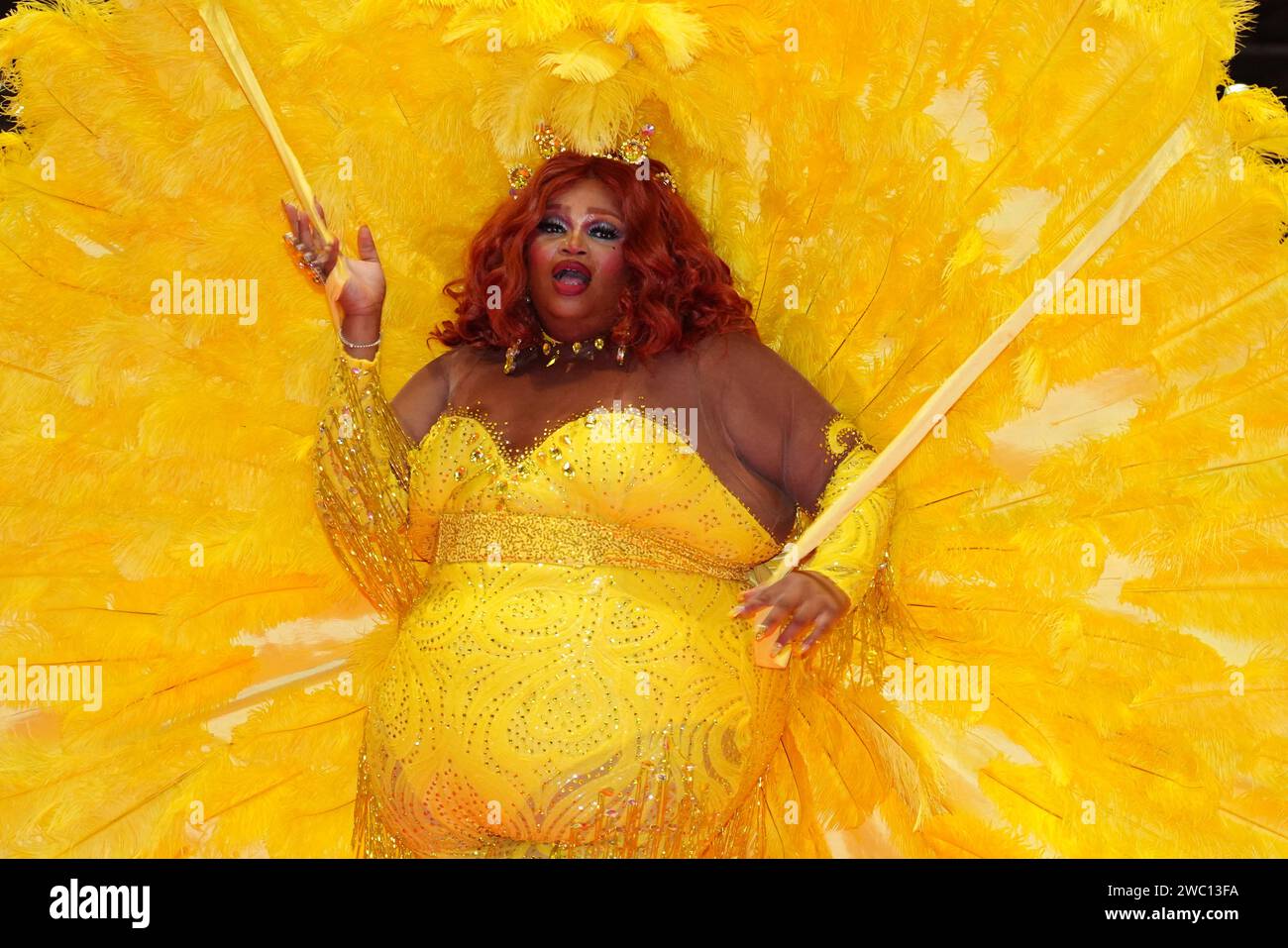 An act during the opening of RuPaul's DragCon UK 2024 at ExCeL London