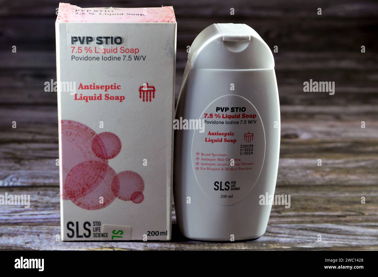 Cairo, Egypt, January 11 2024 PVP Stio liquid soap povidone iodine 7.5