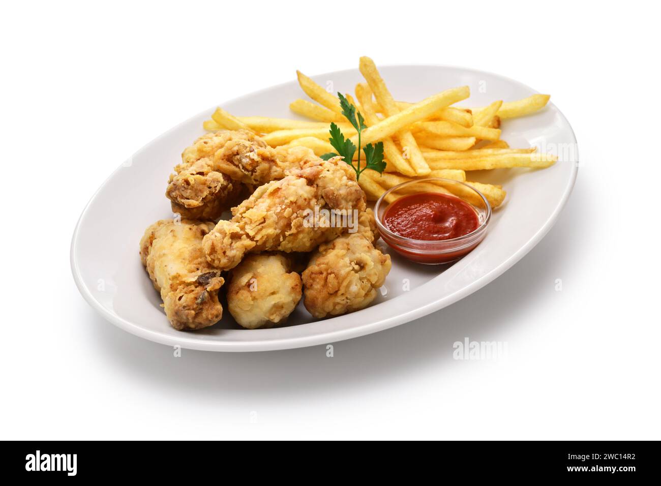 Gluten-free and crispy homemade fried chicken made with rice flour Stock Photo