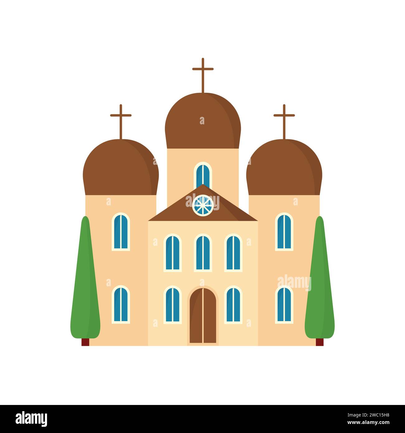 Catholic church flat stock vector image art alamy
