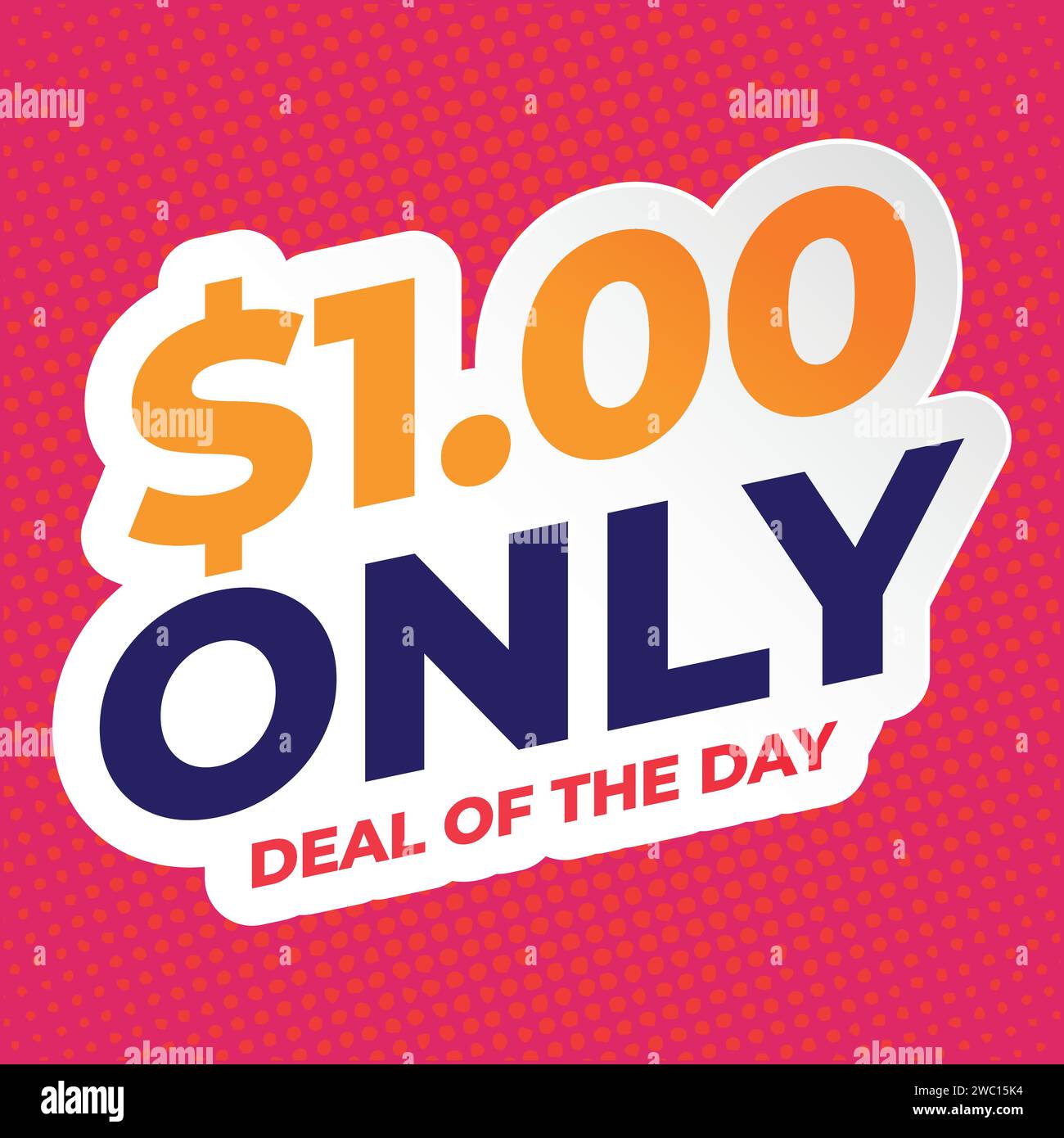 only 1 dollar bubble speech pop art style vector image Stock Vector