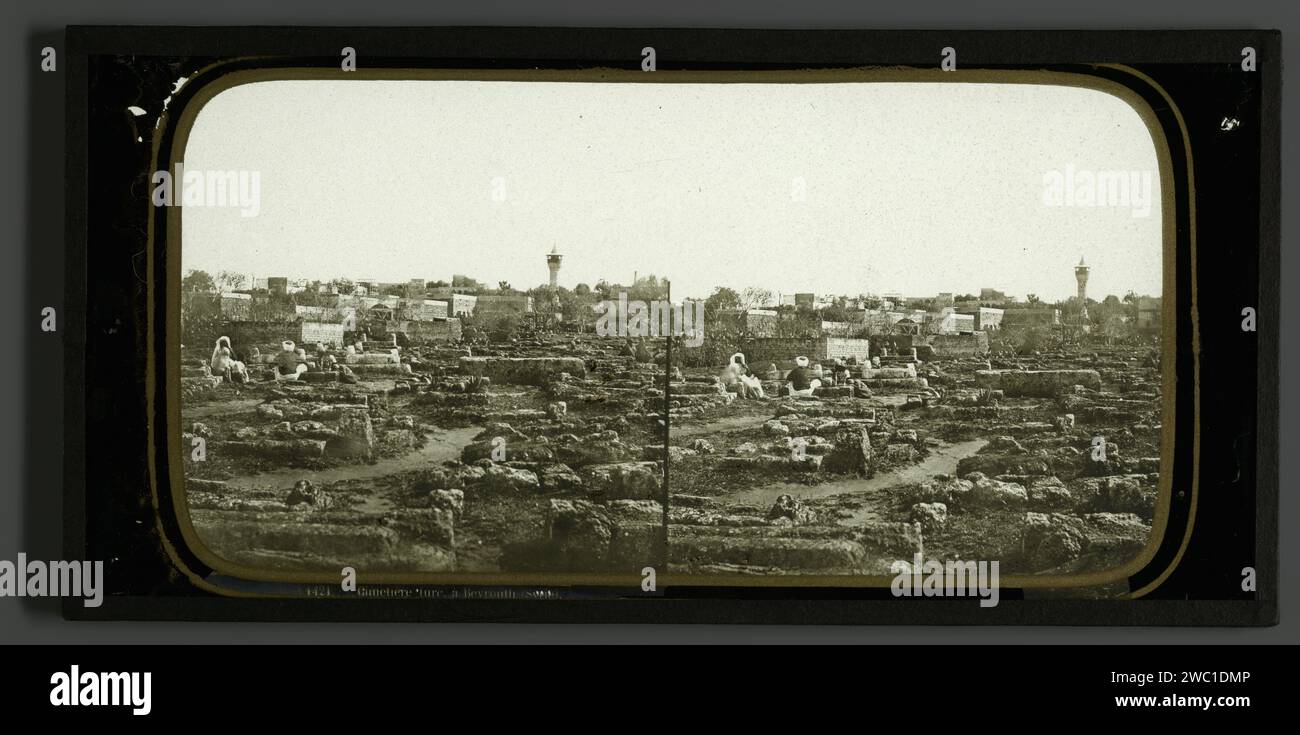 Cemetery in Beirut, Anonymous, 1859 - 1867 photograph Beiroet glass ...