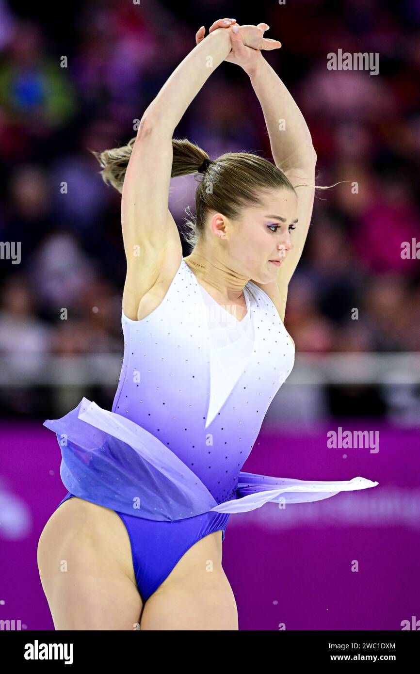 Alina URUSHADZE (GEO), during Women Free Skating, at the ISU European Figure Skating