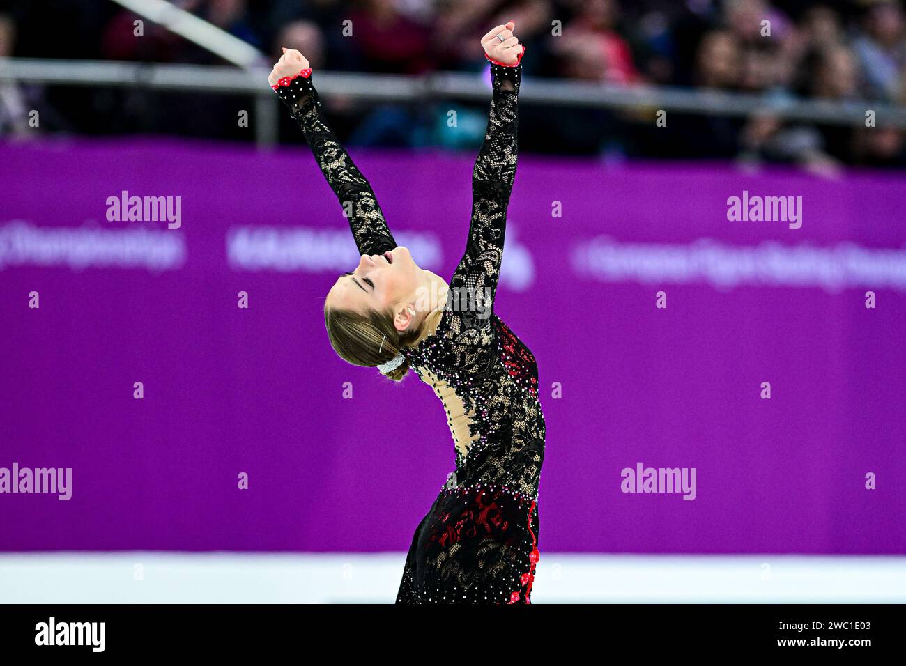 Kristina ISAEV (GER), during Women Free Skating, at the ISU European