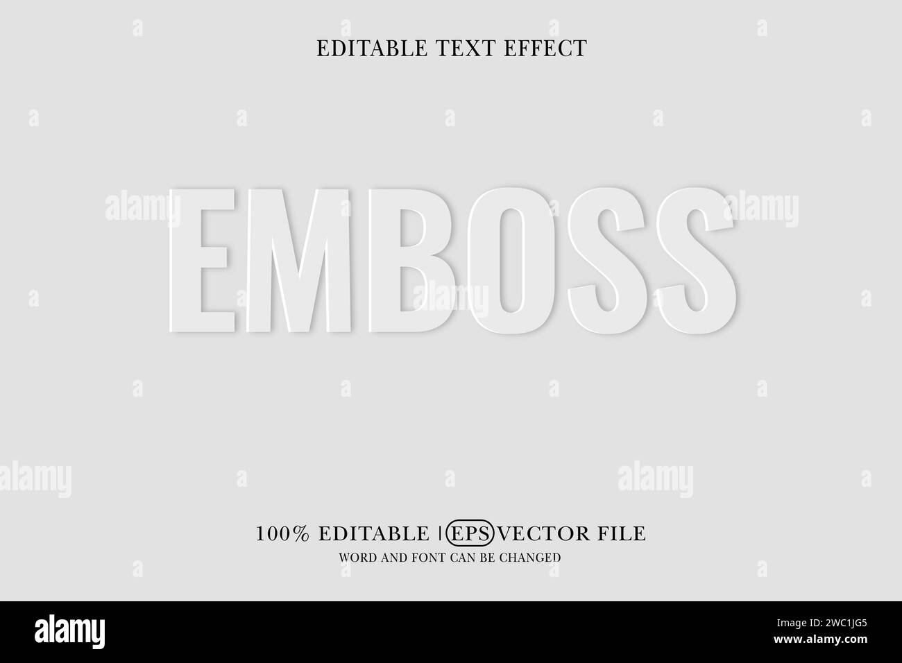 Emboss title background Editable text effect, 3d text template, Stock Vector