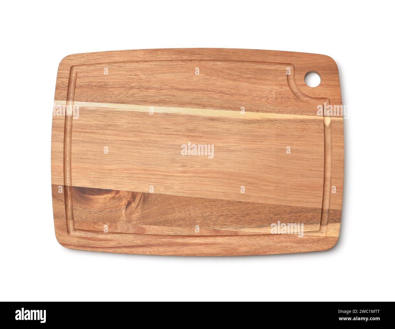 Top view of empty wood cutting board with juice groove isolated on white Stock Photo Alamy