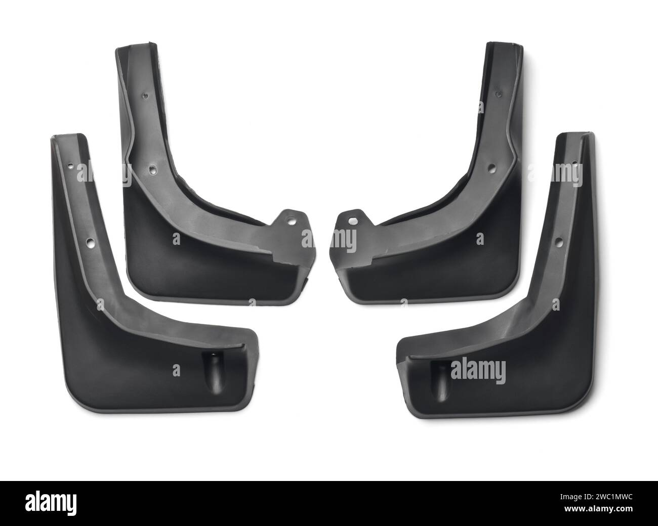 https://c8.alamy.com/comp/2WC1MWC/top-view-of-four-new-black-car-mudguard-set-isolated-on-white-2WC1MWC.jpg
