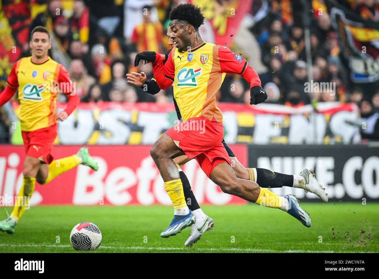 Lens, France. 07th Jan, 2024. Elye WAHI of Lens during the French Cup ...