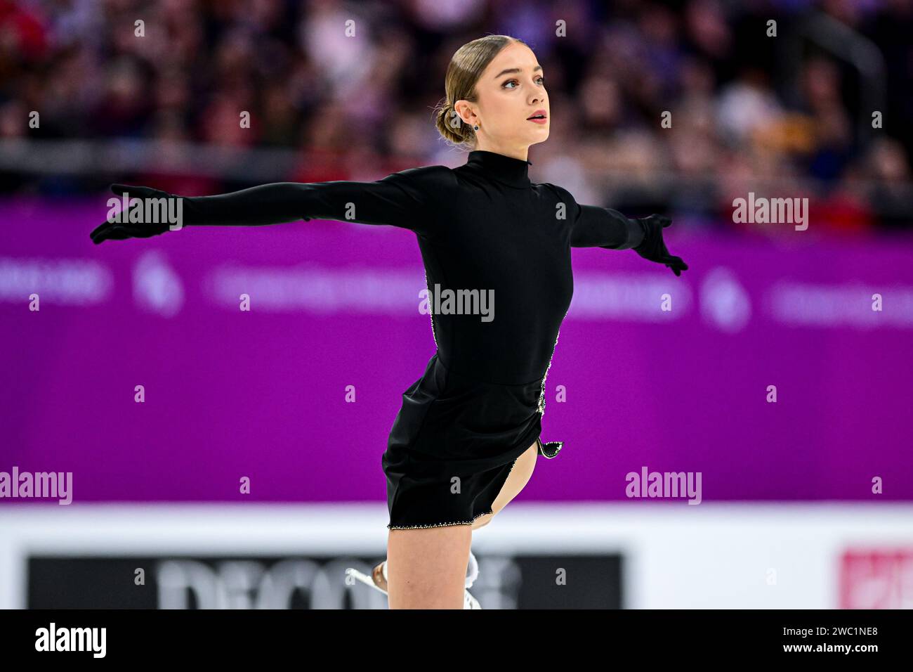 Aleksandra GOLOVKINA (LTU), during Women Free Skating, at the ISU European Figure Skating