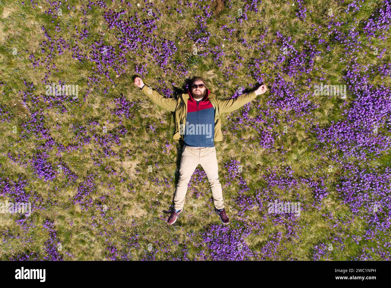 Bearded man lies on hi-res stock photography and images - Alamy