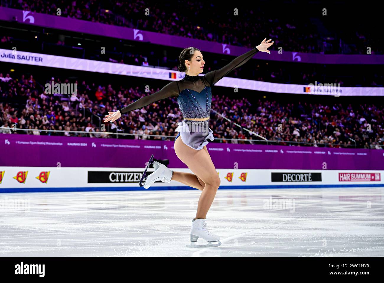 Julia SAUTER (ROU), during Women Free Skating, at the ISU European