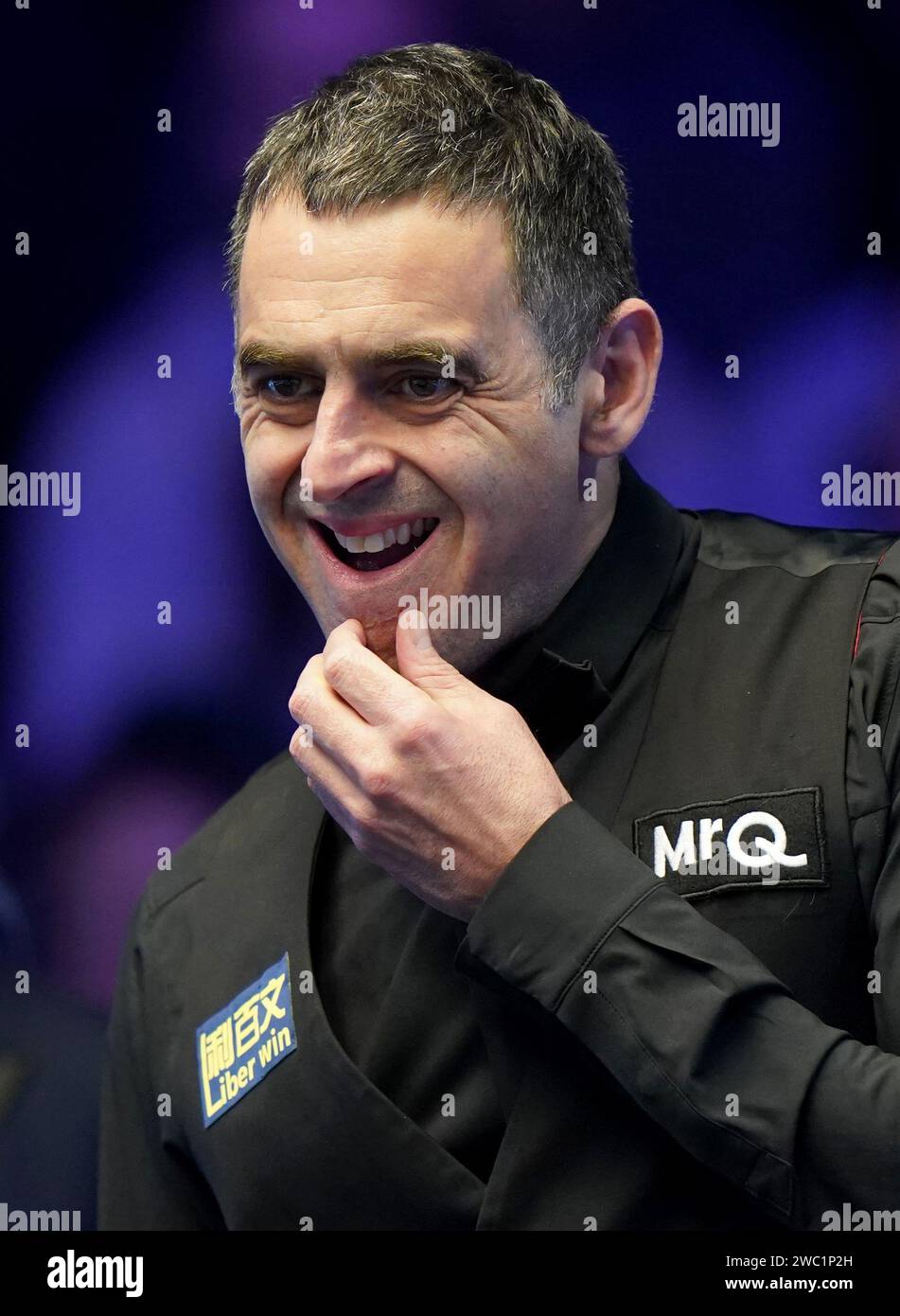Ronnie O'Sullivan reacts during his semi final match against Shaun