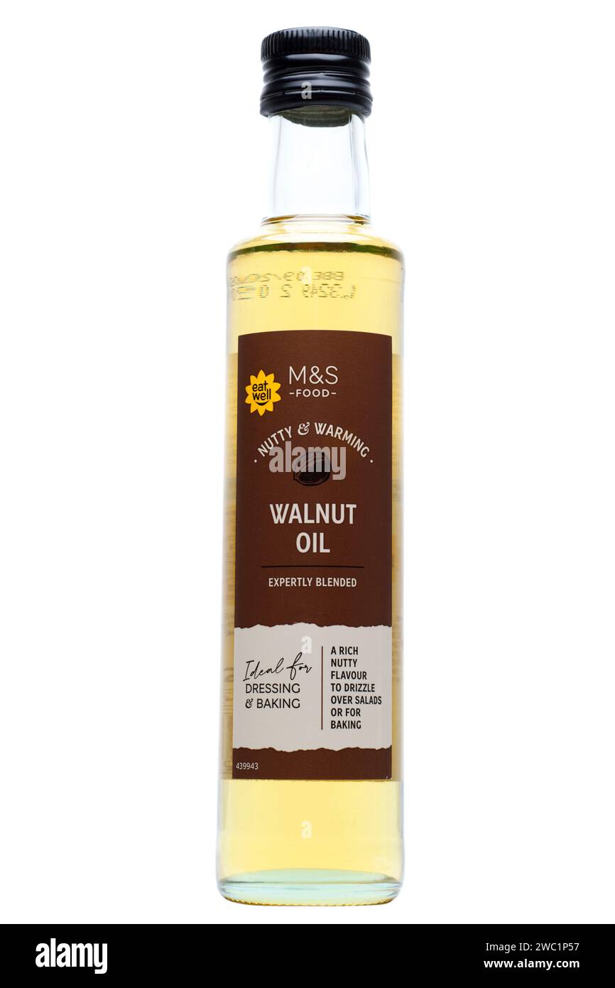 250ml Bottle of M&S Walnut Oil Stock Photo