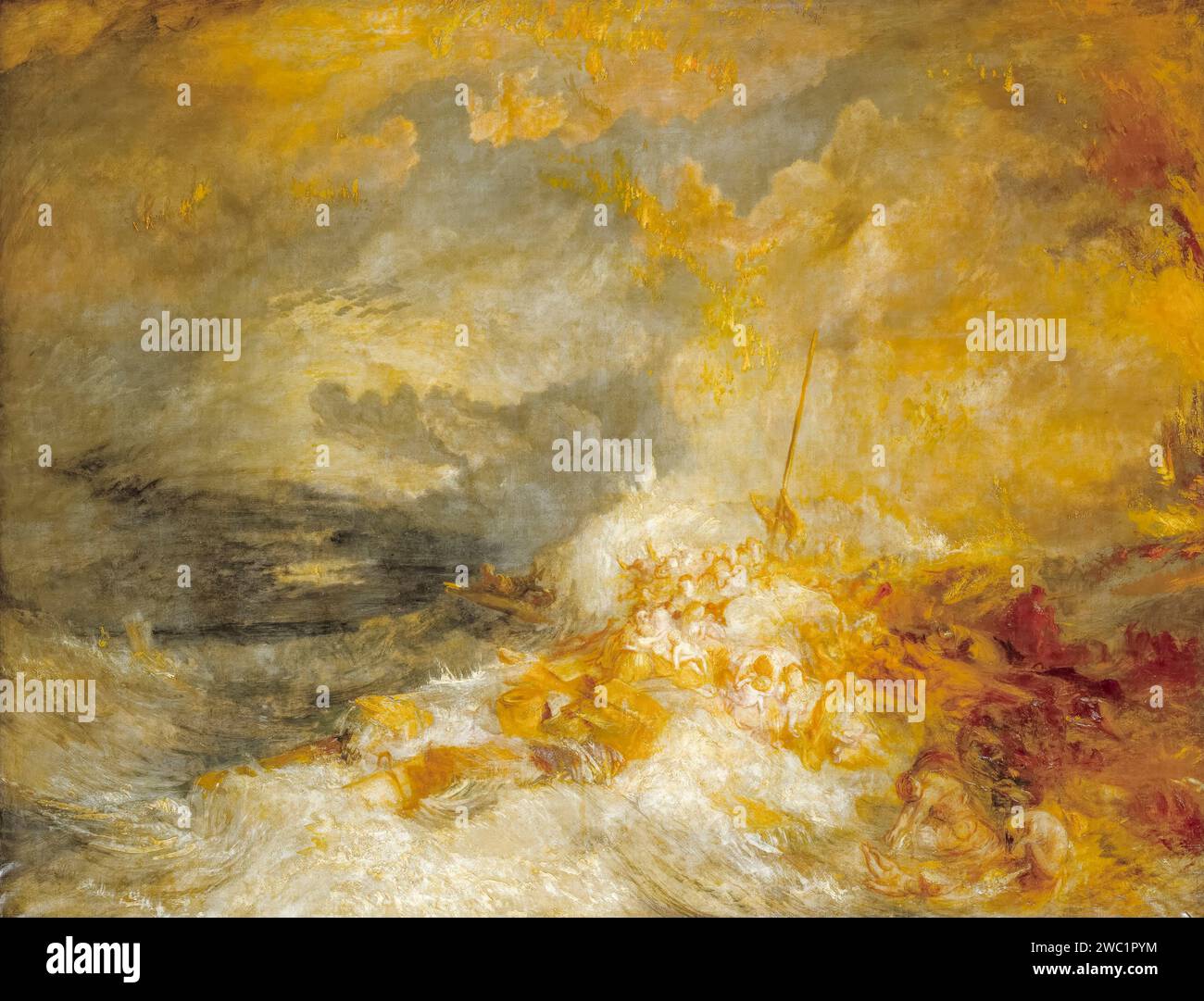 JMW Turner, A Disaster at Sea, painting in oil on canvas, circa 1835 Stock Photo