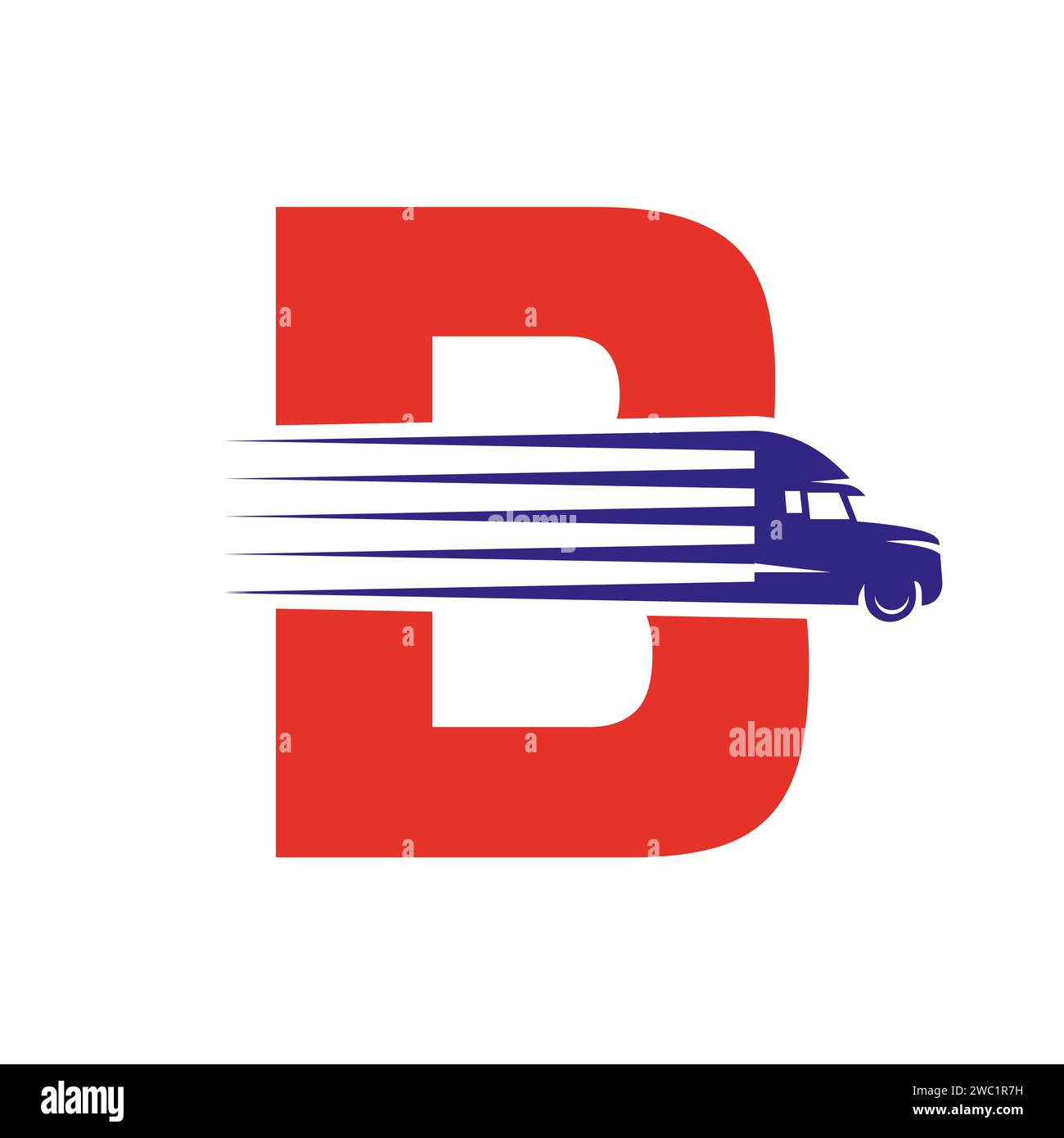 Initial Letter B Truck Logo For Transportation Symbol. Transportation