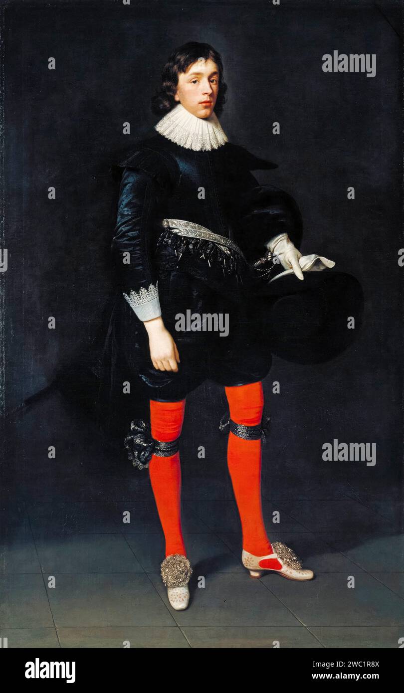 James Hamilton, Earl of Arran, later 3rd Marquis and 1st Duke of Hamilton, aged 17, portrait painting in oil on canvas by Daniel Mytens, 1623 Stock Photo