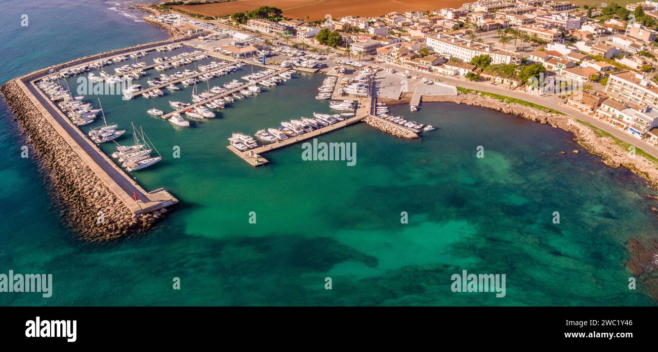 puerto deportivo S Estanyol, Llucmajor, Mallorca, balearic islands, Spain Stock Photo
