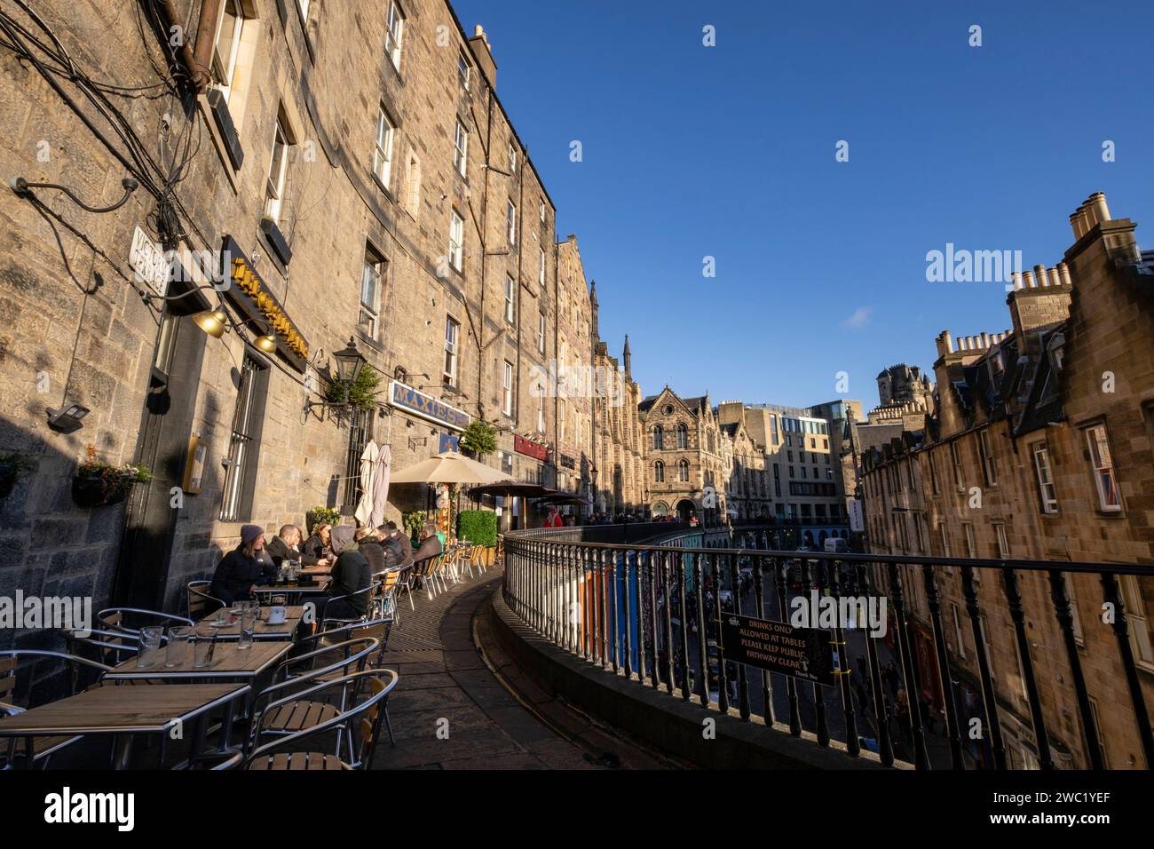 terrazas de Vitoia Street, Edimburgo, Lowlands, Escocia, Reino Unido Stock Photo
