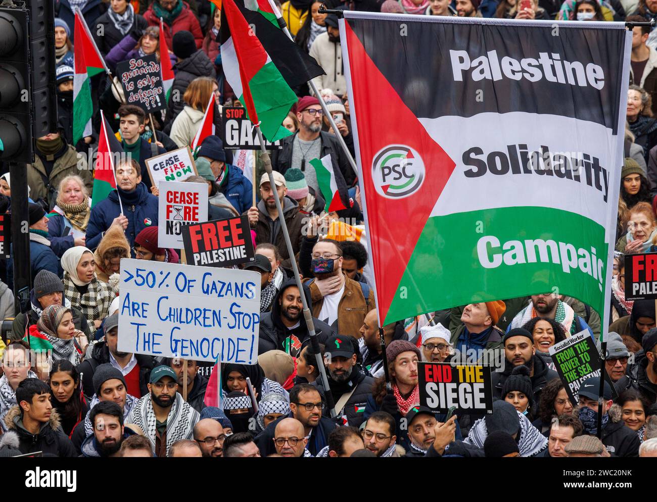 London, UK. 13th Jan, 2024. National March for PalestineCeasefire Now