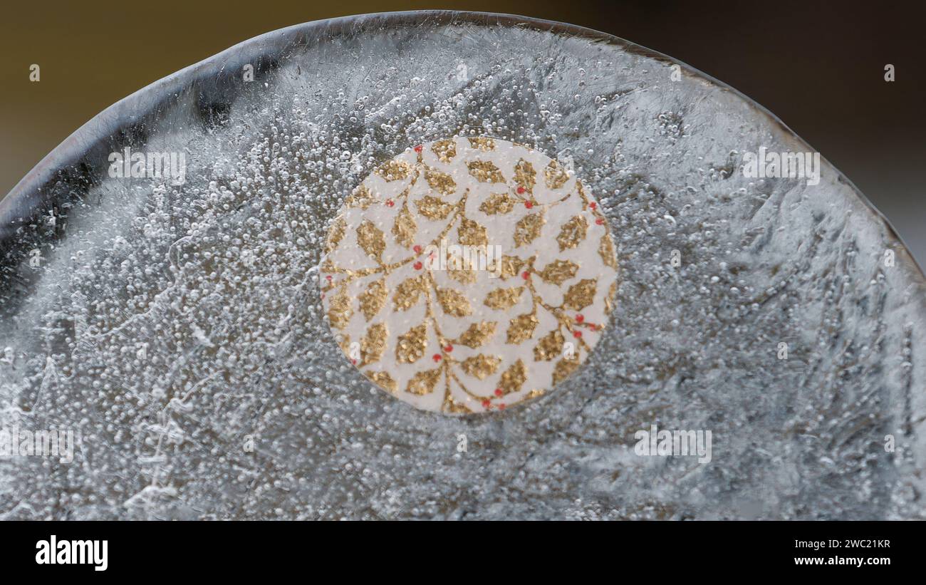 A slice closed in the ice Stock Photo
