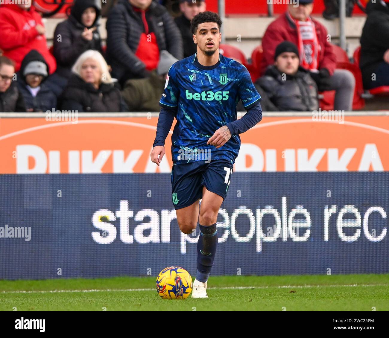 Ki-Jana Hoever of Stoke City attacking with the ball during the Sky Bet ...