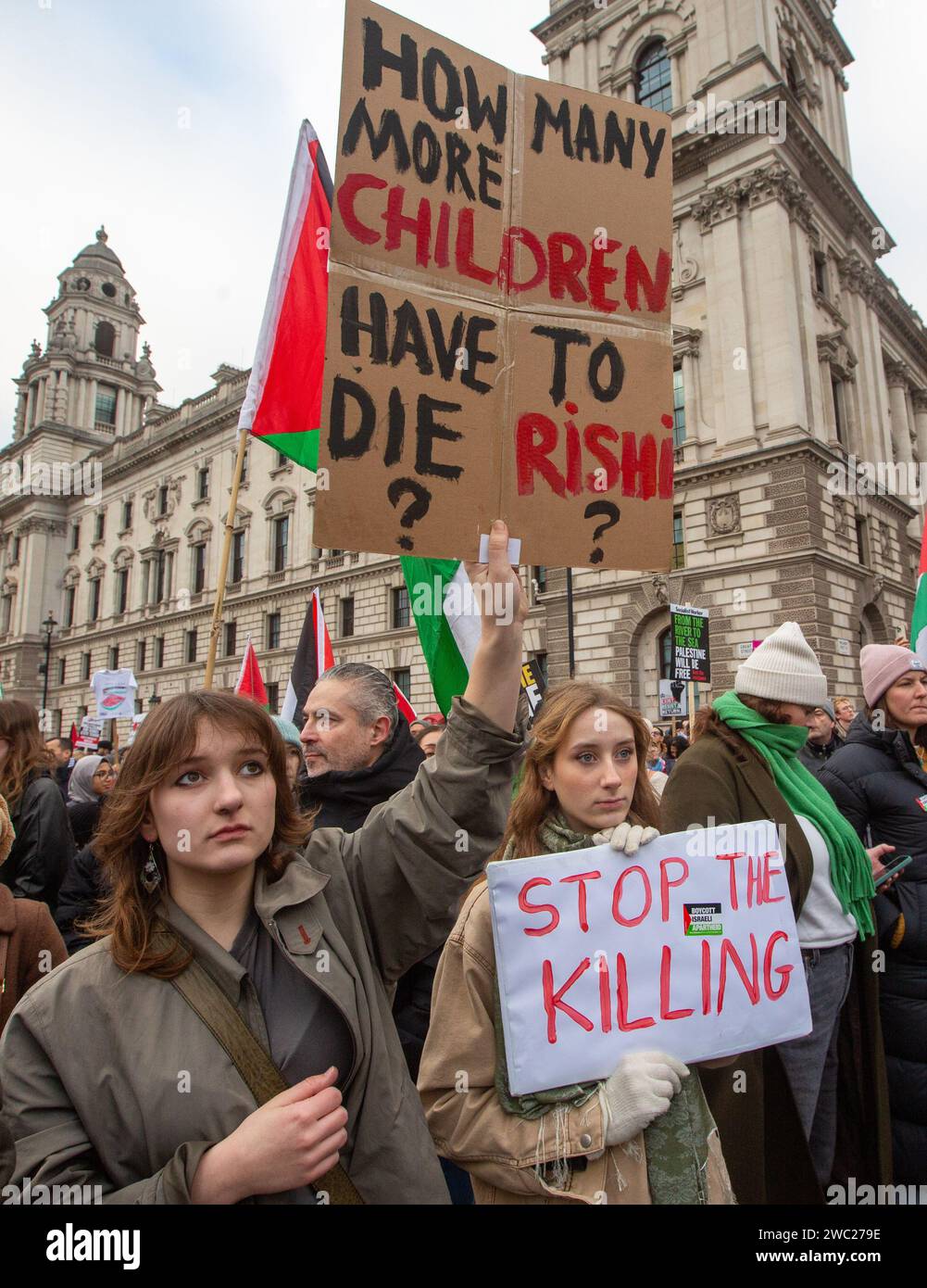 London, England, UK. 13th Jan, 2024. Tens of thousands of protesters