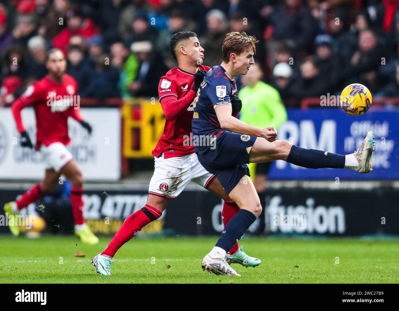 Charlton Athletic 's Chem Campbell and Peterborough United's Hector