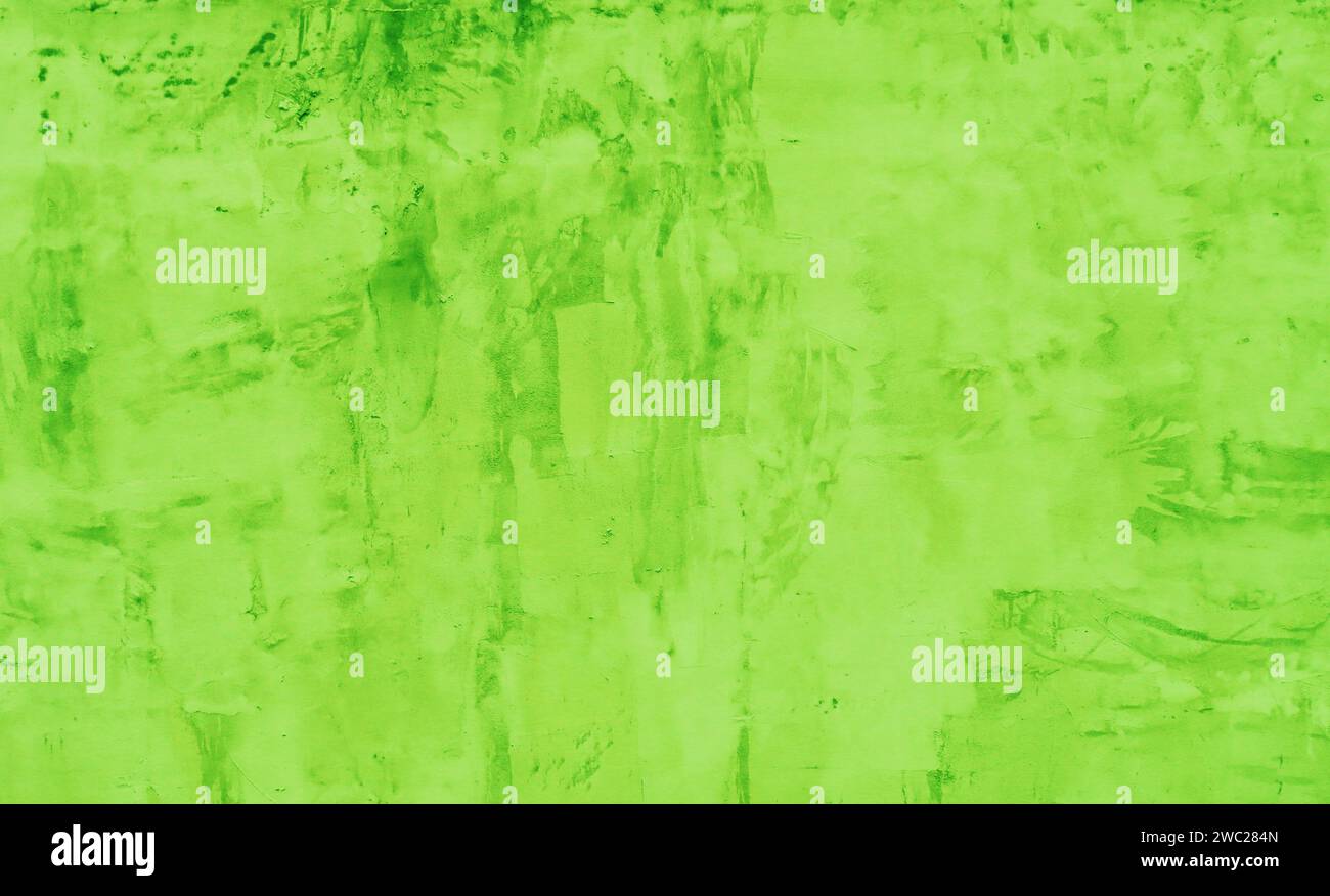 Cement wall painted with green paint. Stock Photo