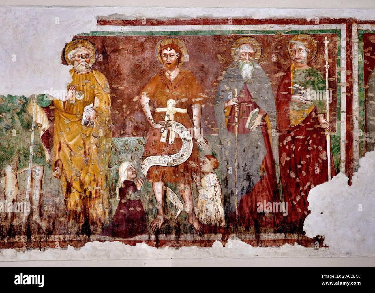 da sinistra TS.Pietro, S.Giovanni Battista , S.Antonio Abate,un santo